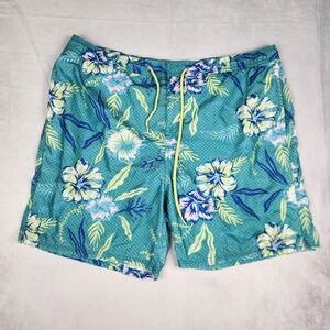 Vineyard Vines Swim Trunks Men's XL Shorts Floral Chappy Blue Lined Drawstring